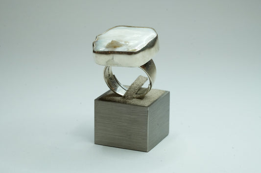 Barockperle Silber Ring