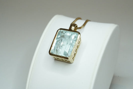 Aquamarin Gold Anhänger
