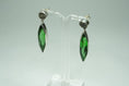 Load image into Gallery viewer, Obsidian slate pyrite earrings