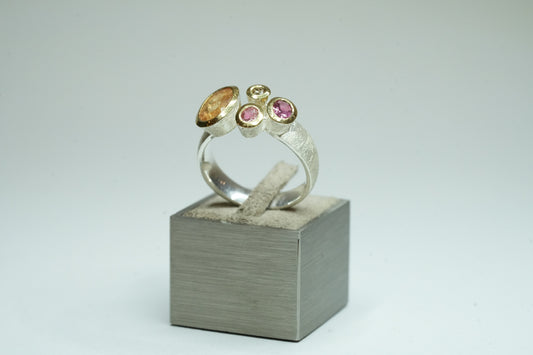 Turmalin Topas Diamant Ring