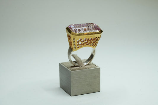 Kunzit Diamanten Ring