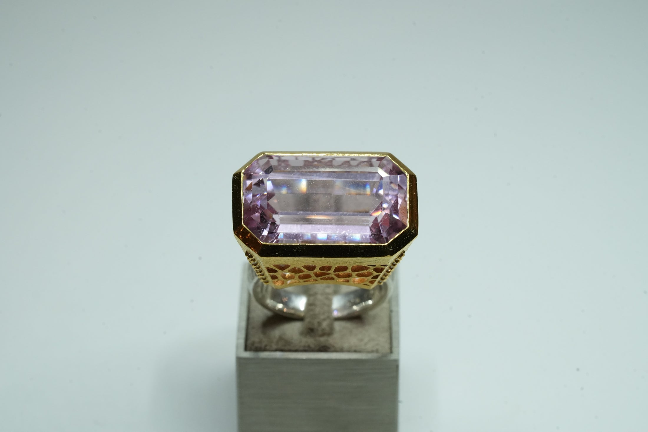 Kunzite Diamond Ring