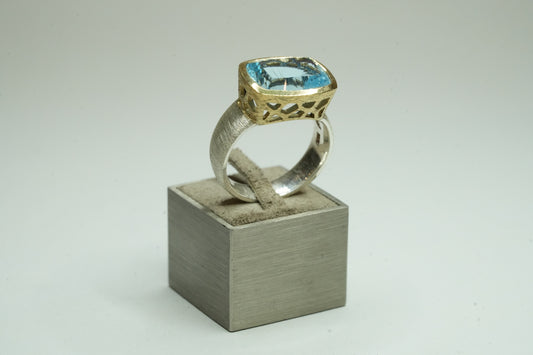 Blau Topas Silber Ring