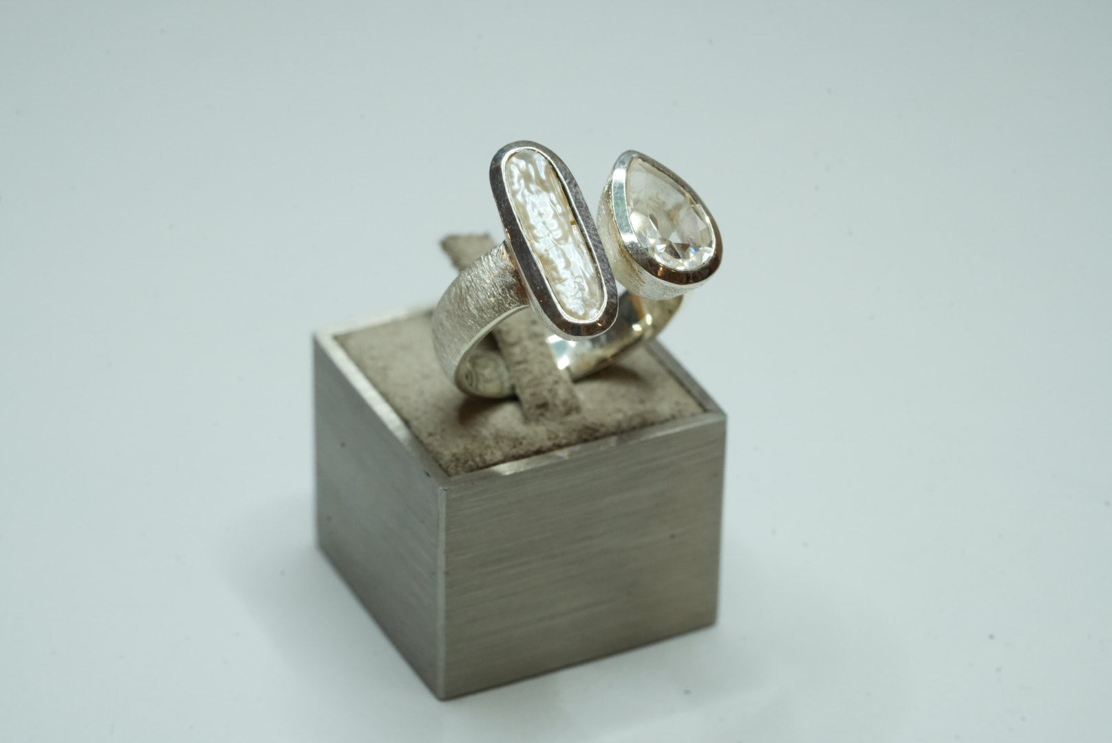 Barockperle Bergkristall Ring