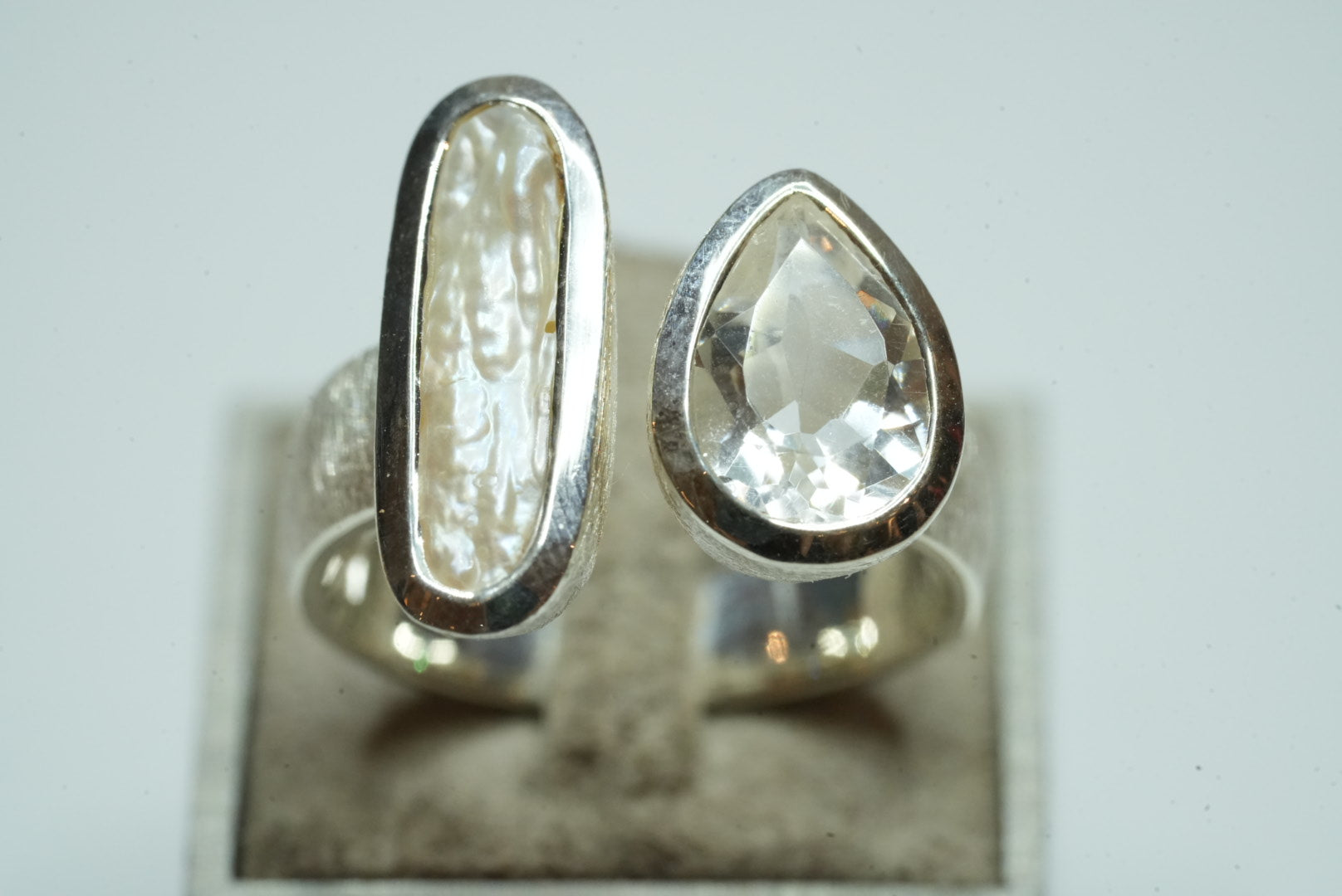 Barockperle Bergkristall Ring