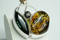 Load image into Gallery viewer, Sun Obsidian & Amber Pendant
