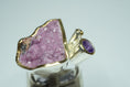 Load image into Gallery viewer, Calcite Amethyst Diamond Ring 
