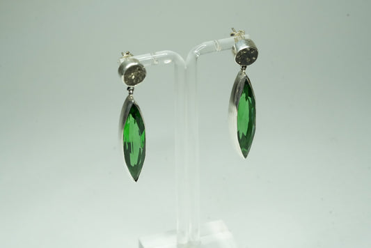 Obsidian slate pyrite earrings